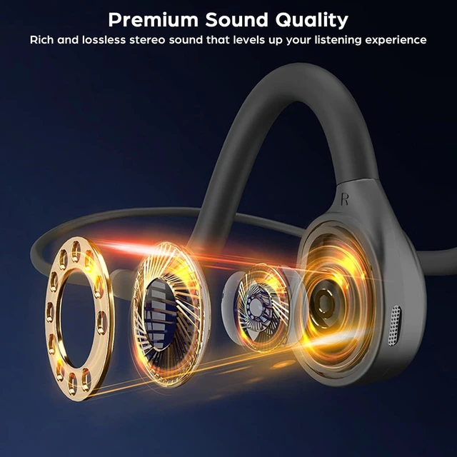 Alt view image 5 of 6 - Open Ear Sport Headphones Wired Neckband Running Headphones with Mic 3.5mm/Type C Connector in-Line Control Stereo Headset for Office Cycling Jogging Gym Workout (Type-C)