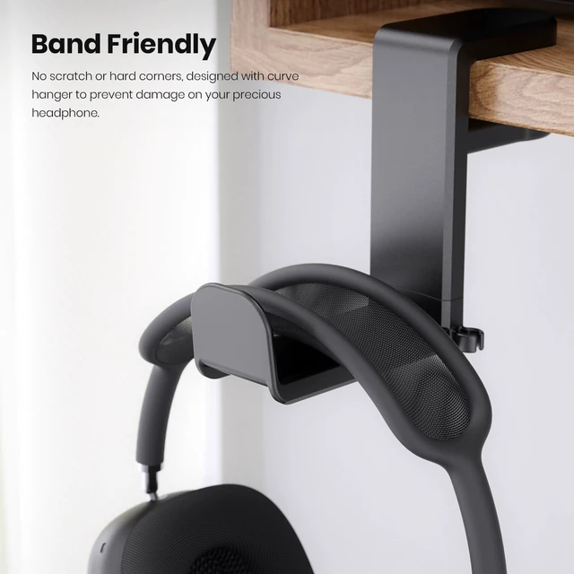 Alt view image 5 of 7 - Rotating Headphone Stand,Adjustable Clamp-on Headset Holder Hanger