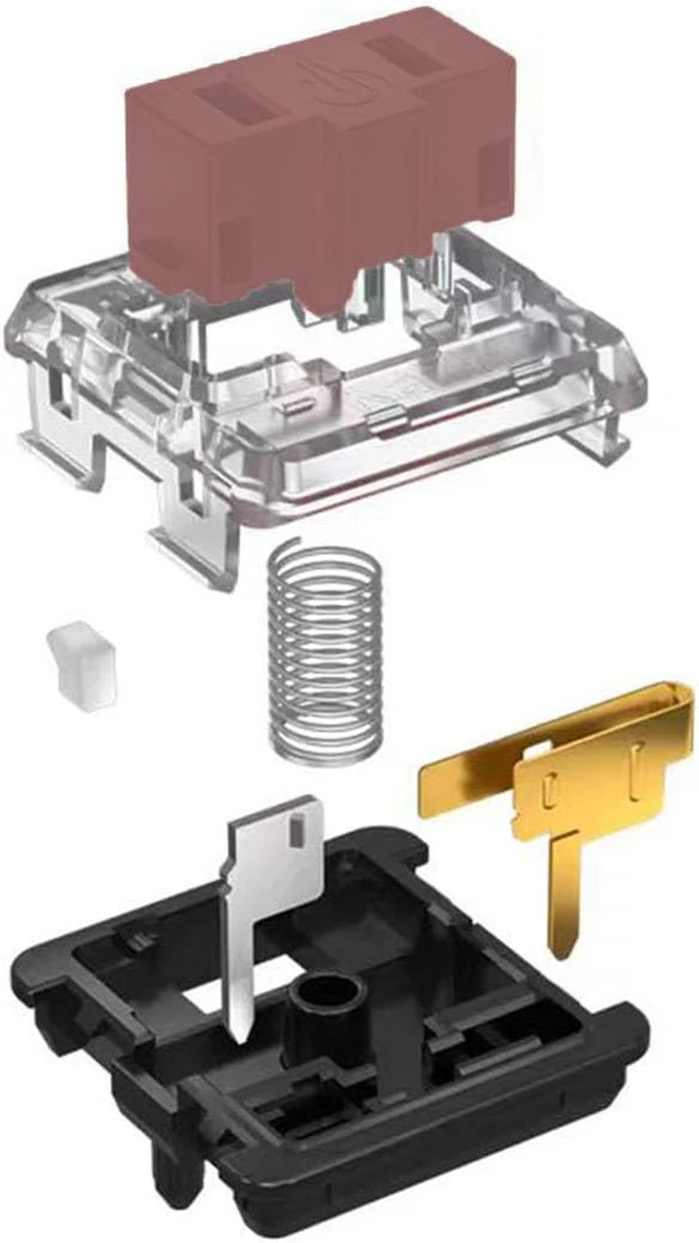 Alt view image 2 of 6 - 1350 Choc Low Profile Brown Tactile Switches 5-Pin Pre-lubed 20Pcs
