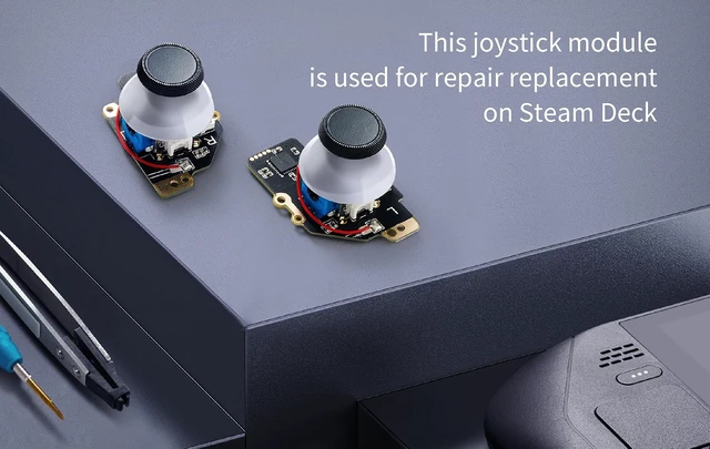 Alt view image 4 of 6 - Analog Joystick For Steam Deck LCD (Type A&B), Hall Effect No Drift Electromagnetic Thumbstick Replacement, No Soldering, One-Key Calibration, Right & Left Repair Kit with Caps(Not Fit OLED)