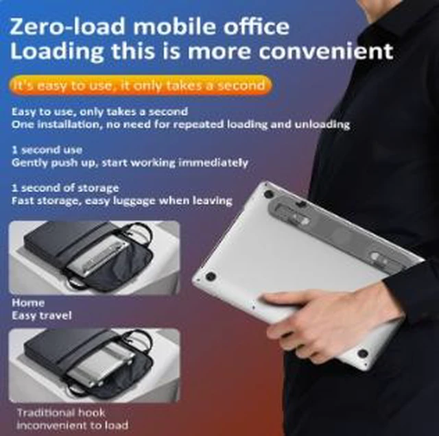 Alt view image 4 of 4 - U1CB-Z1/Z2 USB-C Laptop Stand with Hub, Foldable Aluminum Alloy Laptop Holder with 100W PD, HDMI 4K@30Hz, USB 3.0, SD/TF Card Reader and 3.5mm Audio