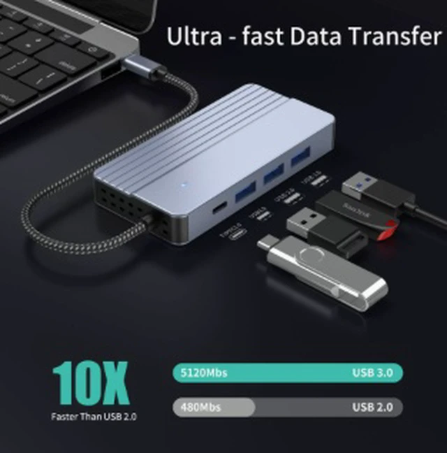 Alt view image 2 of 4 - 10-in-1 USB-C Docking Station XG1001 4K HDMI, 100W PD Charging, USB 3.0/2.0 Hub, SD/TF Card Reader, Gigabit Ethernet, 3.5mm Audio, for Laptop/MacBook/Steam Deck/Phone, Gray