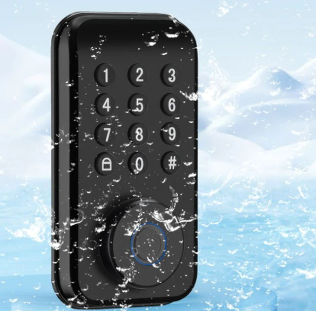 Alt view image 2 of 3 - DS02TT Smart Deadbolt Lock Fingerprint & Keypad Entry, Tuya App Control, Mechanical Key Backup, CE/FCC Certified, for Wooden/Interior Doors, Matte Aluminum