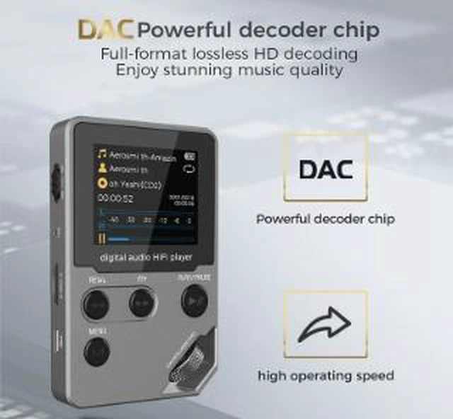 Alt view image 4 of 4 - C5 HiFi Lossless Music Player 8GB MP3/MP4 Digital Audio Player with Bluetooth, Zinc Alloy Body, 1.8" TFT Screen, Supports FLAC/APE/WAV, 50Hr Battery, TF Card up to 128GB