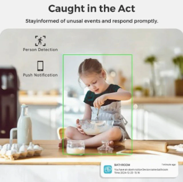 Alt view image 2 of 5 - WiFi Battery Security Camera Indoor Wireless PIR Motion Camera, 100% Wire-Free, Two-Way Audio, Digital Zoom, Adhesive Mount, Smartphone Remote Monitoring