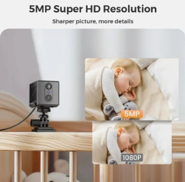 Alt view image 3 of 5 - WiFi Battery Security Camera Indoor Wireless PIR Motion Camera, 100% Wire-Free, Two-Way Audio, Digital Zoom, Adhesive Mount, Smartphone Remote Monitoring