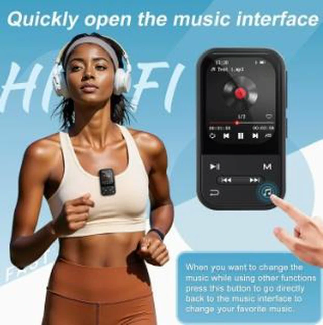 Alt view image 2 of 3 - 64GB MP3/MP4 Player for Students Bluetooth Music Player with Speaker, FM Radio, Voice Recorder, E-Book Reader, Photo Viewer, TF Card Expandable, 18Hr Battery, Black