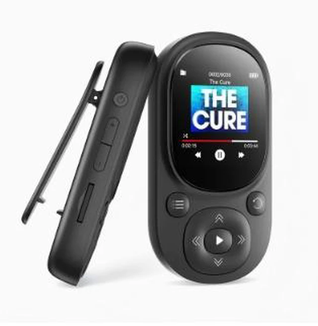 Main image of Clip-On Bluetooth MP3 Player 16GB Mini Sports Music Player with Clip, Bluetooth 5.0, 1.44" Screen, 20Hr Battery, Supports FLAC/APE/WAV, FM Radio, Voice Recorder, TF Card up to 128GB