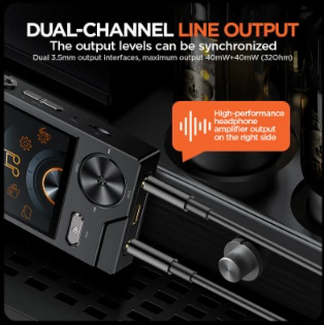 Alt view image 3 of 4 - 64GB HiFi Lossless Music Player DSD256 Master-Quality Audio, 25Hr Battery, 2000mAh, Supports FLAC/APE/WAV, TF Card Expandable, Portable MP3 for Sports/Car/Travel