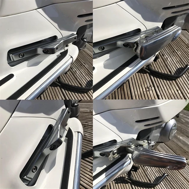 Alt view image 3 of 5 - Passenger Foot Peg Extensions Extended Footpegs Motorcycle Accessories Compatible with Vespa GT GTS GTV 60 125 200 250 300 300ie
