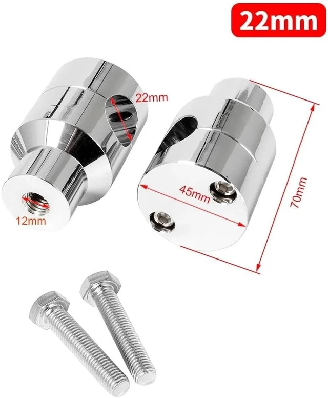Alt view image 4 of 5 - Handlebar Clamps Risers for Shadow for VTX for Valkyrie for Standard for Tourer Handlebar Riser Up Bracket Clamp Kit 1'' 7/8" Handle Bars Handlebar Riser Kit(Chrome 22mm)
