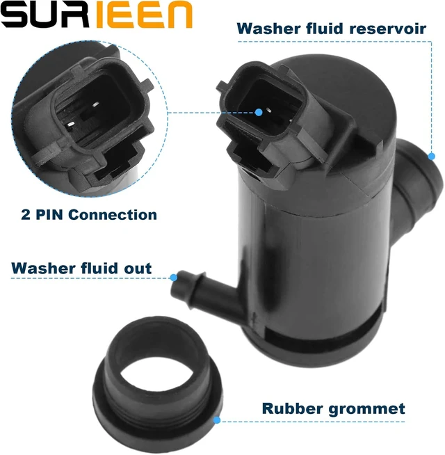 Alt view image 3 of 6 - 7L8Z17664A Windshield Washer Pump with Grommet