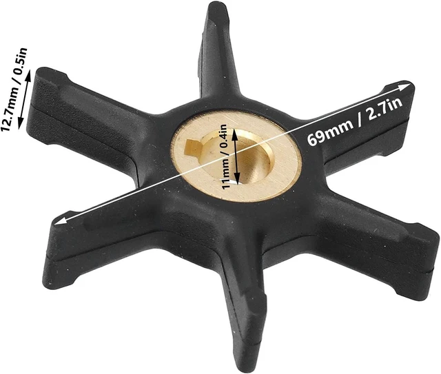 Alt view image 5 of 5 - Impeller 277181 for 2-Stroke Outboard Motors