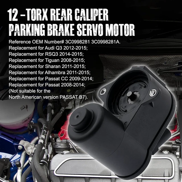 Alt view image 3 of 5 - Geloo 3C0998281 3C0998281A 12-TORX Rear Caliper Parking Brake Servo Motor