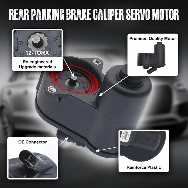 Alt view image 4 of 5 - Geloo 3C0998281 3C0998281A 12-TORX Rear Caliper Parking Brake Servo Motor