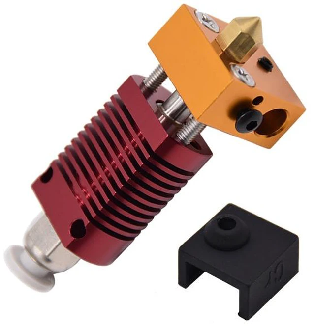 Main image of 3D Printer Hotend Extruder Kit, Single Nozzle Hot End Assembly with Heat Block, Heat Sink, Throat Tube and Nozzle, Compatible with Creality Ender 3, Ender 5, CR-8 and CR-10 3D Printers