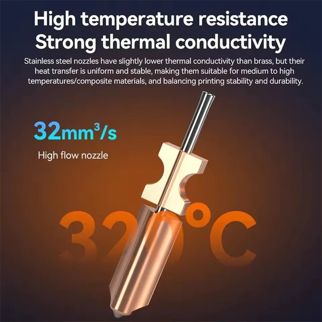 Alt view image 3 of 4 - Hardened Steel Hotend Nozzle Assembly for AD5X 3D Printer, High-Temperature Resistant Quick-Release Print Head, Durable Extruder Nozzle Replacement