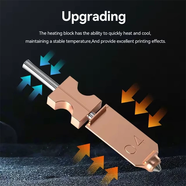 Alt view image 4 of 4 - Hardened Steel Hotend Nozzle Assembly for AD5X 3D Printer, High-Temperature Resistant Quick-Release Print Head, Durable Extruder Nozzle Replacement