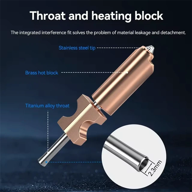 Alt view image 2 of 4 - Hardened Steel Hotend Nozzle Assembly for AD5X 3D Printer, High-Temperature Resistant Quick-Release Print Head, Durable Extruder Nozzle Replacement