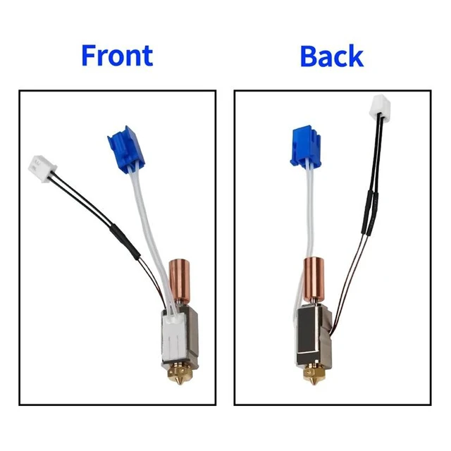 Alt view image 5 of 5 - Upgraded Hotend Kit for X1/X2 3D Printers, 24V 60W Ceramic Heater, Copper-Plated Heating Block, Titanium Alloy and Copper Bi-Metal Heat Break, 0.4mm E3D Brass Volcano Nozzle