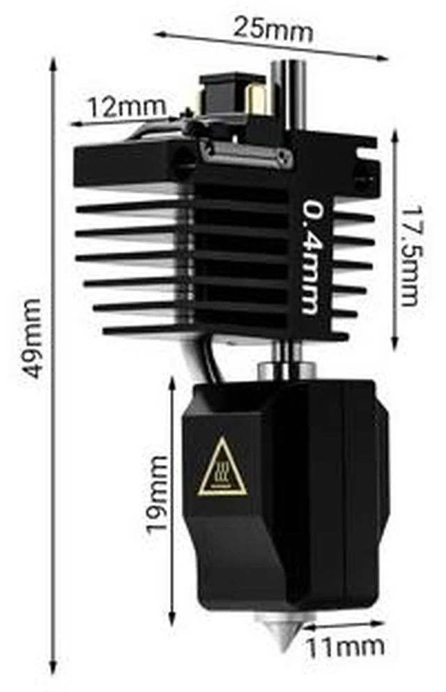 Alt view image 2 of 4 - All-in-One Hotend Kit with 0.4mm Hardened Steel High-Flow Nozzle for Flashforge C5 and C5 Pro 3D Printers, High-Temperature Printing Head Replacement