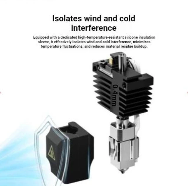 Alt view image 4 of 4 - All-in-One Hotend Kit with 0.4mm Hardened Steel High-Flow Nozzle for Flashforge C5 and C5 Pro 3D Printers, High-Temperature Printing Head Replacement