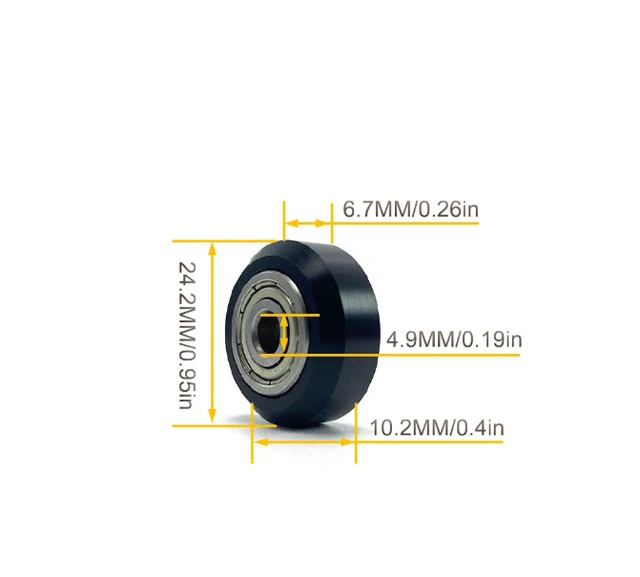 Alt view image 2 of 4 - 2-Pack POM D-Type Bearing Pulley Wheels, Large Passive Idler Rollers for 3D Printers and CNC Engraving Machines, Durable Replacement Wheel Accessories