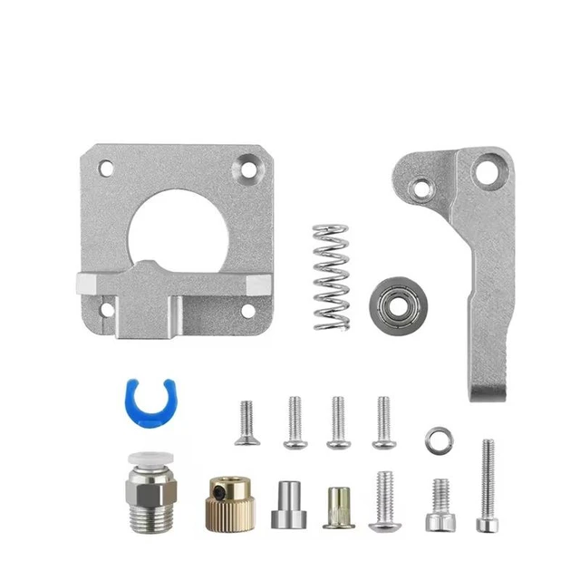Main image of Right-Hand Metal Extruder Assembly, Space Gray Aluminum Alloy Filament Feeder for Creality CR-10 and Ender 3 3D Printers, Replacement Extrusion Drive Kit