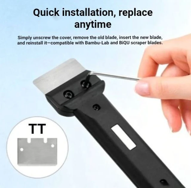 Alt view image 2 of 5 - 3D Printer Bed Scraper Tool with SK5 Steel Blade, Durable Print Removal Spatula for Bambu Lab A1, X1, P1, H2S, X2D, H2D and P2S Series
