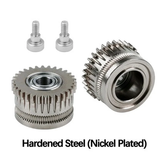 Alt view image 4 of 4 - All-Metal Extruder Drive Gear Kit for Creality K1, K1 Max, K1C, Ender-3 V3 and Ender-3 V3 Plus 3D Printers, Hardened Steel, Nickel-Plated
