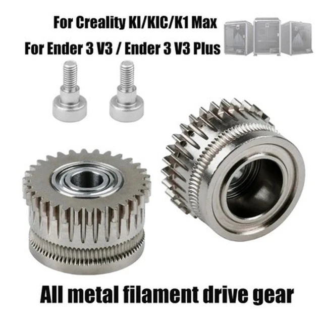 Alt view image 2 of 4 - All-Metal Extruder Drive Gear Kit for Creality K1, K1 Max, K1C, Ender-3 V3 and Ender-3 V3 Plus 3D Printers, Hardened Steel, Nickel-Plated