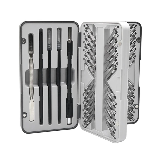 Alt view image 3 of 3 - 66-Piece Precision Screwdriver Set, Chrome Vanadium Steel Repair Tool Kit for Laptop, Smartphone, Tablet and Electronics Disassembly, Gray