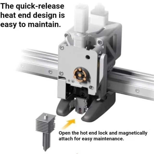 Alt view image 5 of 5 - Ceramic Heater Assembly for Bambu Lab A1 and A1 Mini 3D Printers, Hotend Heating Component with Aluminum Heating Block and Mounting Base