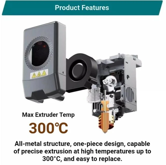 Alt view image 3 of 4 - 0.6mm Hardened Steel All-in-One Nozzle Hotend Assembly for Flashforge AD5X 3D Printer, All-Metal Integrated Extruder Head, Up to 300°C
