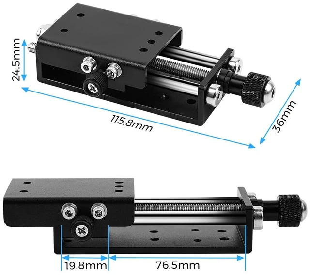Alt view image 3 of 4 - Z-Axis Adjustable Lead Screw Linear Rail Module for Laser Engravers, Optical Shaft Version, Metal Laser Head Mounting Bracket, Compatible with TTS and TTS Pro