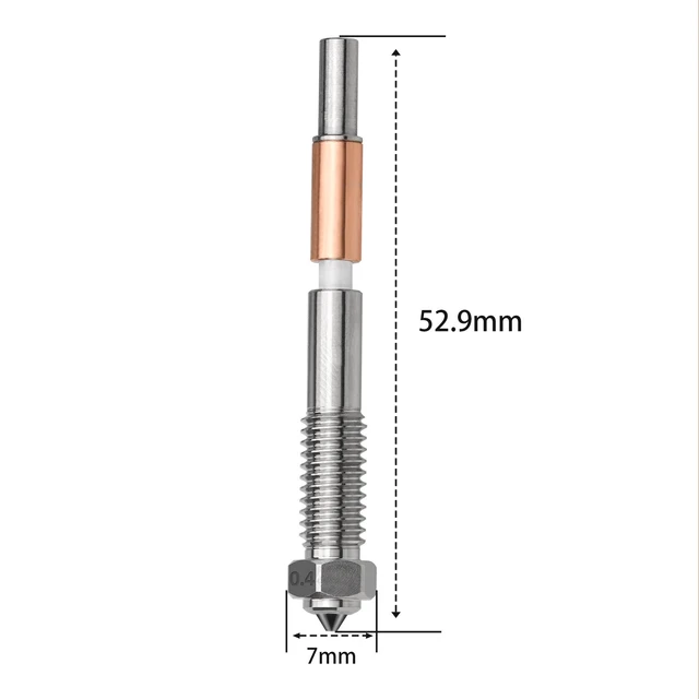 Alt view image 2 of 3 - 0.4mm Hardened Steel Ceramic Bi-Metal Nozzle for QIDI Q2 / Q2C 3D Printers, High-Temperature High-Flow Hotend Replacement