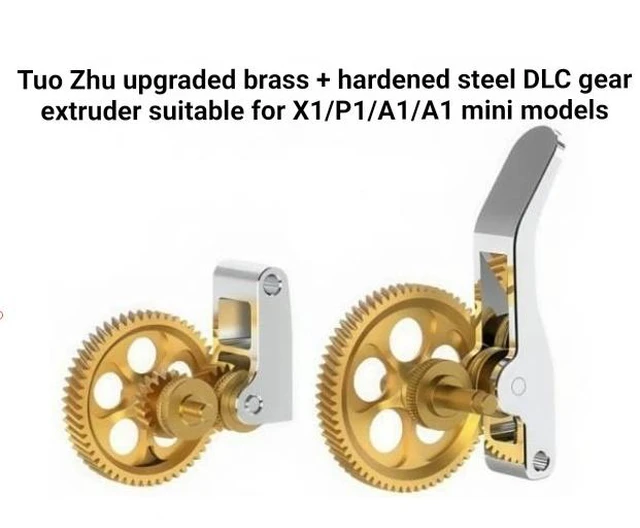 Alt view image 2 of 4 - Bambu Lab A1 / A1 Mini Hardened Steel Extruder Gear Kit, DLC Nano-Coated Helical Gears, Lightweight Aluminum Idler Arm, All-Metal Filament Feeder Upgrade for 3D Printers