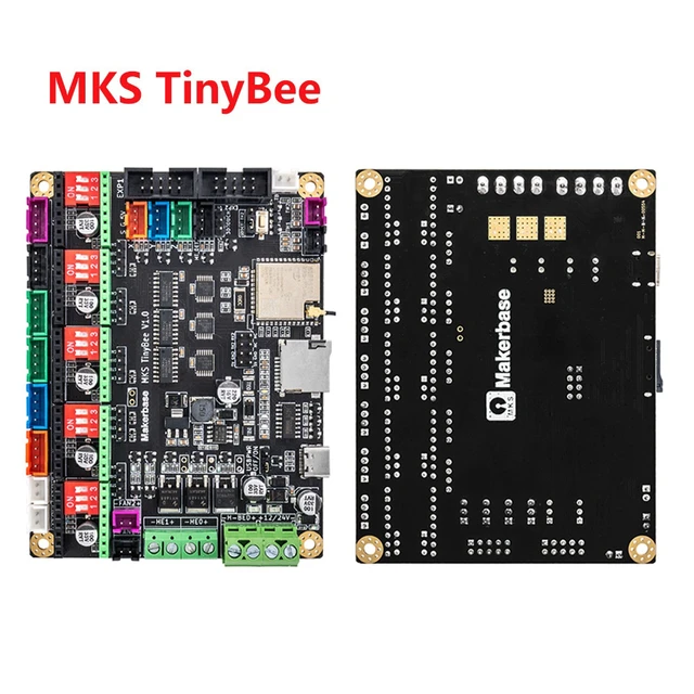 Alt view image 3 of 5 - MKS TinyBee 3D Printer Controller Board - ESP32 WiFi Mainboard with MINI12864 LCD Support, 32-bit 240MHz MCU, 5-Axis Driver for Marlin 2.0 Firmware, USB & Web Control (DC 12-24V)