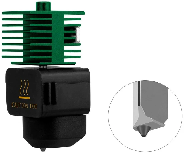 Main image of Tungsten Carbide Hotend Nozzle Kit for Bambu Lab A1/A1 Mini/A2L - Integrated Extruder Assembly 1.75mm/0.4mm Green, Wear-Resistant Bimetallic Nozzle with Smooth Bore (Anti-Clog)