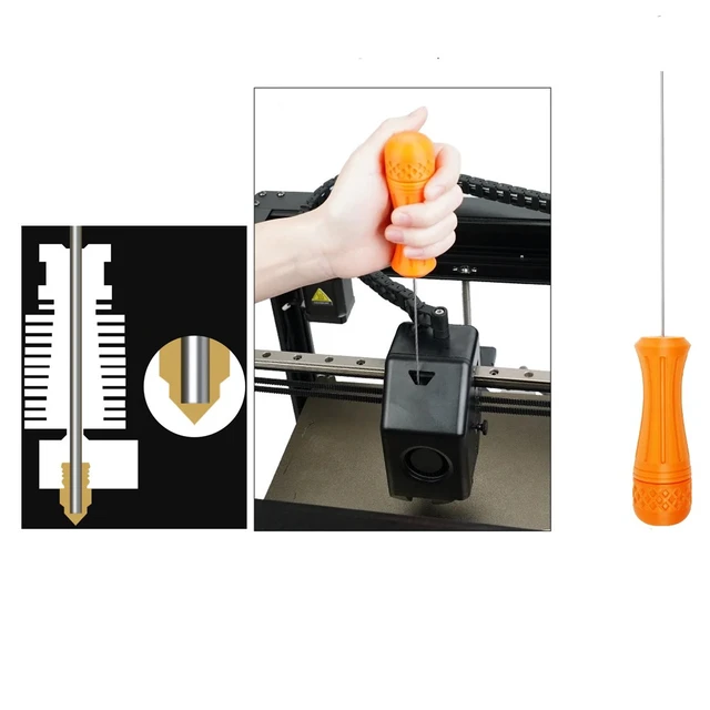 Alt view image 2 of 4 - 3D Printer Nozzle Cleaning Tool Kit for E3D/MK8/CR/Volcano Hotend - Clog Removal Needle Set for Blocked Extruder Maintenance & Unclogging