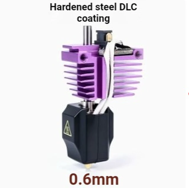 Alt view image 3 of 3 - Flashforge Creator 5/C5 Pro Integrated Hotend 0.6mm DLC Gold Coating (Purple) - All-in-One Extruder with Anti-Clog Diamond-Like Carbon Nozzle & Quick-Connect Harness