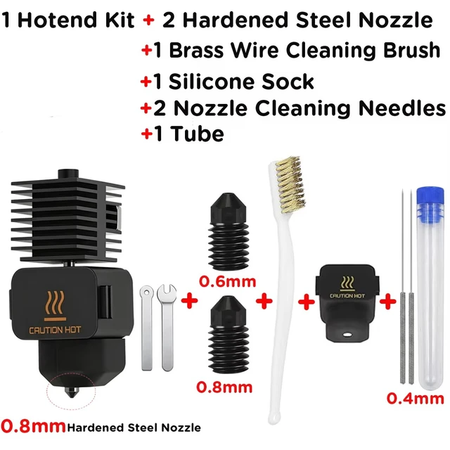 Alt view image 2 of 5 - 0.8mm Hardened Steel Hotend Kit for Bambu Lab A1 and A1 Mini 3D Printers, High-Flow Nozzle Assembly, Quick-Swap Design