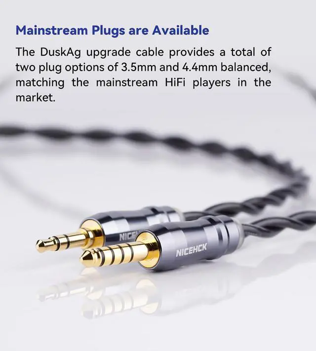 Alt view image 5 of 7 - DuskAg 5N Pure Silver IEM Cable 0.78 2Pin 4.4mm Balanced Plug | 5N pure silver & OCC shielding boosts mid-high density, wider soundstage, 1.2m cord 0.78 2Pin, 4.4mm balanced for audiophile