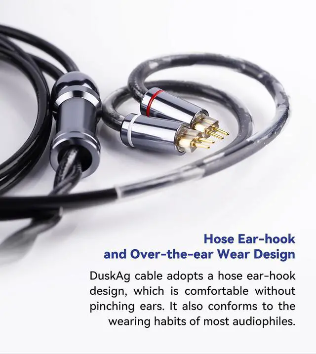 Alt view image 4 of 7 - DuskAg 5N Pure Silver IEM Cable 0.78 2Pin 4.4mm Balanced Plug | 5N pure silver & OCC shielding boosts mid-high density, wider soundstage, 1.2m cord 0.78 2Pin, 4.4mm balanced for audiophile
