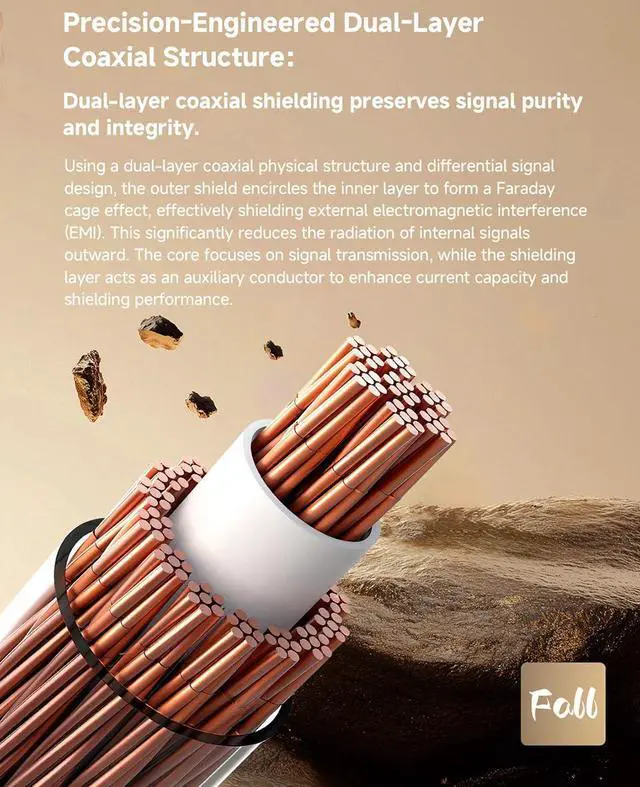 Alt view image 6 of 7 - Fall 18.6AWG Dual Coaxial Single Crystal Cable,4.4mm Balanced Plug | 18.6AWG double coaxial single crystal wire,low impedance OFC gold plug,rich mid vocals,0.78mm 2Pin audiophile upgrade cord
