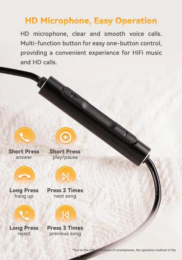 Alt view image 4 of 7 - B80 3.5mm Wired Flat Earbud,14.8mm PU Topology Bio Diaphragm,OFC Silver Plated Cord with Mic