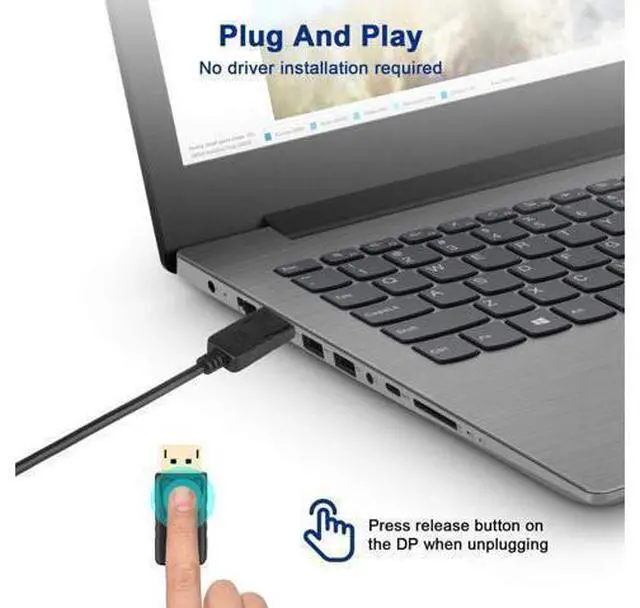 Alt view image 5 of 7 - DisplayPort to DVI DVI-D Single Link Adapter, Display Port to DVI Converter Male to Female Black Compatible for HP and Other Brand
