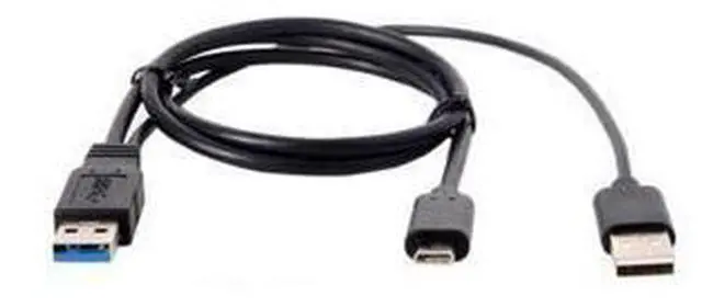 Alt view image 4 of 6 - Type-C USB-C to USB 3.0 Male & USB 2.0 Dual Power Data Y Cable for Laptop & Hard Disk 60cm