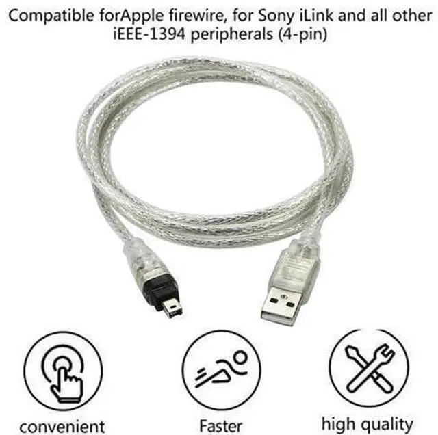 Alt view image 6 of 7 - 1.5m USB to IEEE 1394 Firewire 4 Pin Adapter Cable Converter Cord for iLink