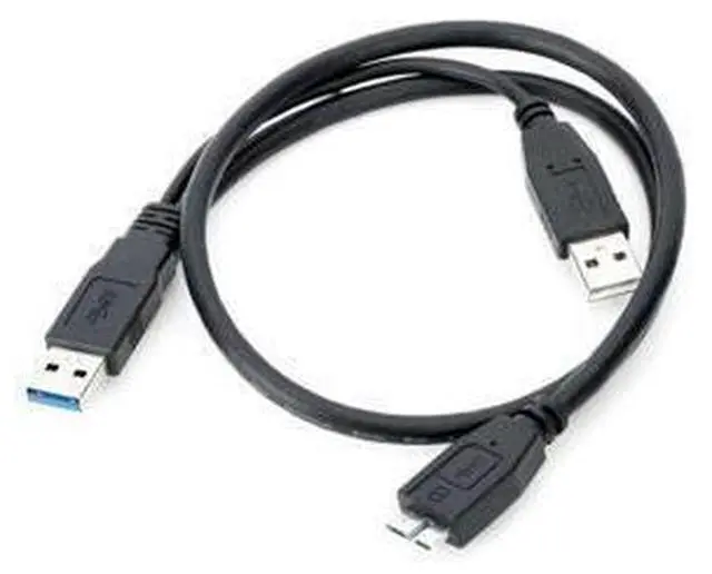 Main image of Dual USB3.0 A Male to Micro USB 3.0 Y cable with Extra Power for Mobile HDD 0.5M